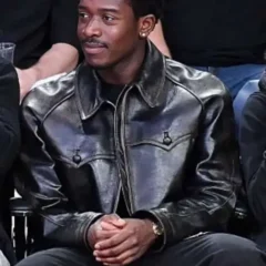Damson Idris 2026 Black Leather Jacket