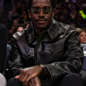 Damson Idris 2026 Black Leather Jacket
