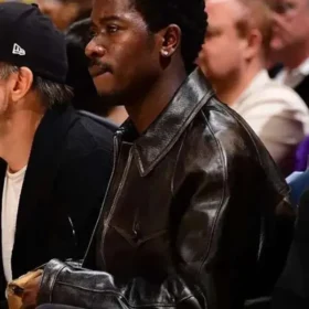 Damson Idris 2026 Black Leather Jacket