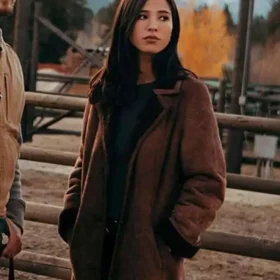 Kelsey Asbille Suede Leather Coat