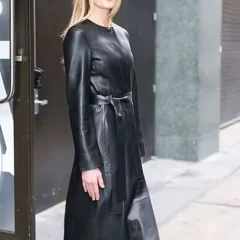 NYC 2026 Sarah Pidgeon Black Leather Coat