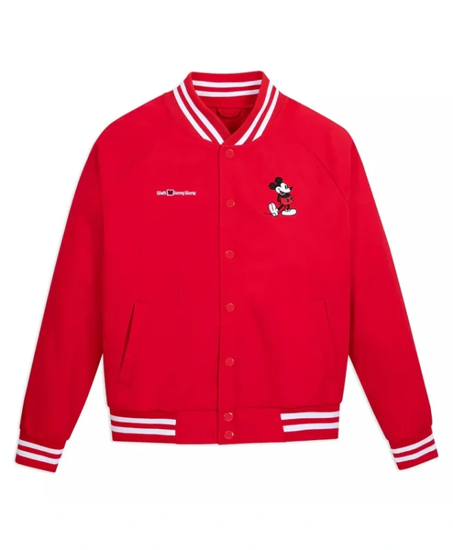 Disney World Mickey Mouse Red Varsity Jacket