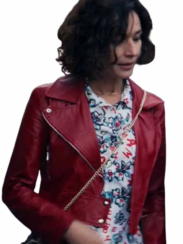Inspired By: Nicole Grimaudo Material: Real Leather Inner: Viscose Lining Closure: YKK Zipper Closure Collar: Lapel Collar Color: Red Pockets: Two at Front and One Inside Sleeves: Full-Length Sleeves