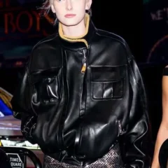 NYC 2026 Alex Consani Black Leather Jacket