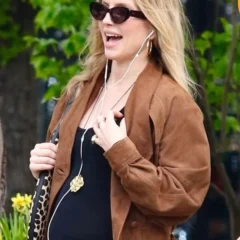 NYC 2026 Annabelle Wallis Suede Leather Jacket