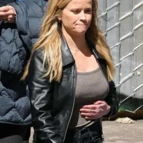 LA 2026 Reese Witherspoon Black Leather Jacket