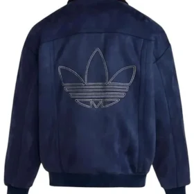 Adidas Originals Crafted Blue Suede Leather Jacket