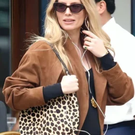 NYC 2026 Annabelle Wallis Suede Leather Jacket