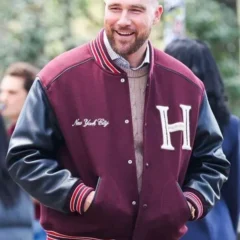 NYC 2026 Central Park Travis Kelce Letterman Jacket