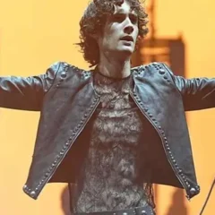 Coachella 2026 Sombr Studded Leather Jacket