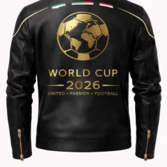 FIFA World Cup 2026 Black Leather Jacket
