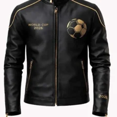 FIFA World Cup 2026 Black Leather Jacket