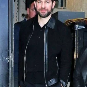 New York GMA John Krasinski Black Leather Jacket