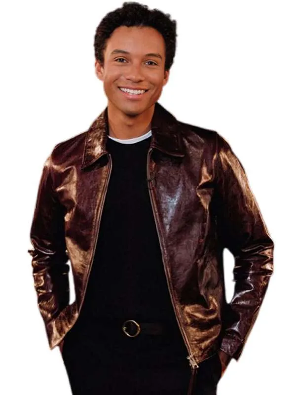 Jaafar Jackson Michael 2026 Brown Leather Jacket