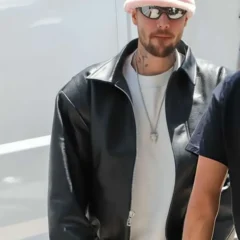 LA 2026 Justin Bieber Black Leather Jacket