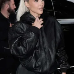 New York Street Style Kim Kardashian Leather Jackets
