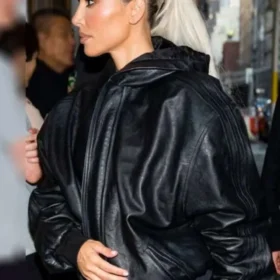 New York Street Style Kim Kardashian Leather Jackets