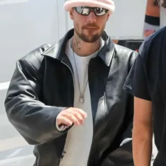 LA 2026 Justin Bieber Black Leather Jacket