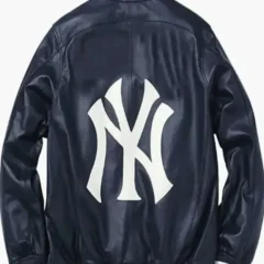 New York Yankees Navy Blue Leather Jacket