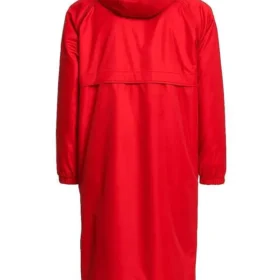 New York City Milly Alcock Red Hooded Coat