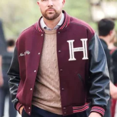 NYC 2026 Central Park Travis Kelce Letterman Jacket