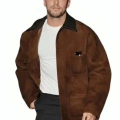 NYC 2026 Nicholas Hoult Suede Leather Jacket