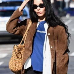 NYC 2026 Zoe Kravitz Brown Jacket