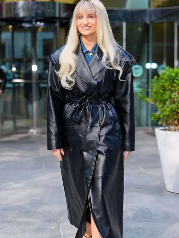 NYC Meghan Trainor Black Leather Coat
