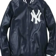 New York Yankees Navy Blue Leather Jacket