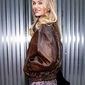 NYC Michelle Randolph Brown Leather Jacket