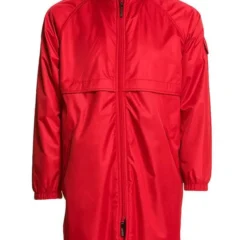 New York City Milly Alcock Red Hooded Coat