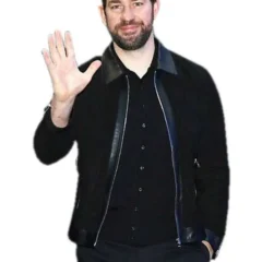New York GMA John Krasinski Black Leather Jacket