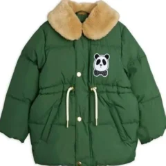 Panda Patch Green Puffer Jacket