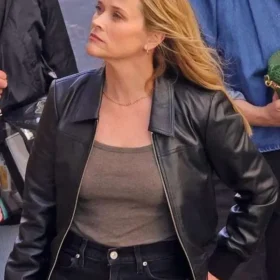 LA 2026 Reese Witherspoon Black Leather Jacket