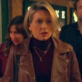 Trying S03 Sian Brooke Brown Leather Jacket