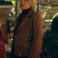 Trying S03 Sian Brooke Brown Leather Jacket