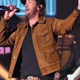 American Idol 2026 Luke Bryan Brown Suede Jacket