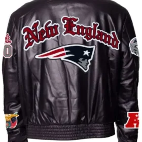 New England Patriots Black Leather Jacket
