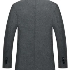 Men Double Breasted Grey Peacoat