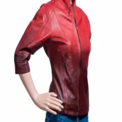 Scarlet Witch Avengers Age Of Ultron Red Leather Jacket