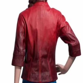 Scarlet Witch Avengers Age Of Ultron Red Leather Jacket
