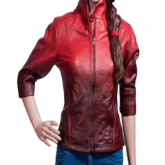 Scarlet Witch Avengers Age Of Ultron Red Leather Jacket