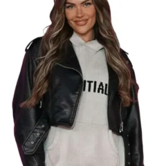 Amy Kenyon Finding Emily 2026 Black Leather Jacket