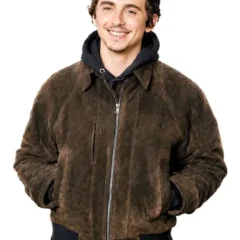 Dune Part Three 2026 Timothee Chalamet Brown Suede Bomber Jacket