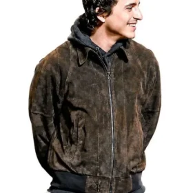 Dune Part Three 2026 Timothee Chalamet Brown Suede Bomber Jacket