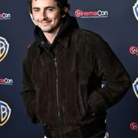 Dune Part Three 2026 Timothee Chalamet Brown Suede Bomber Jacket
