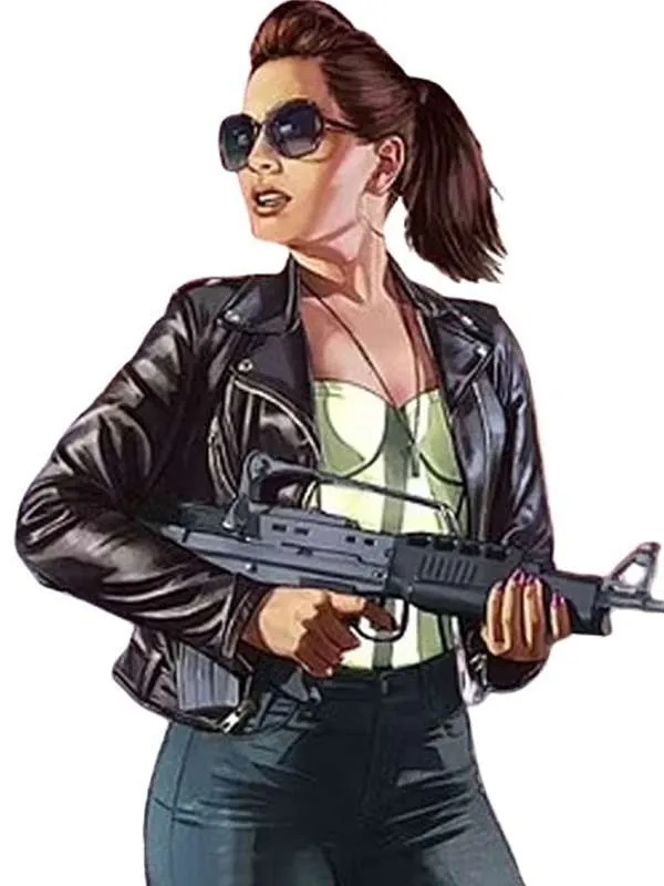 Female Protagonist GTA 6 Black Leather Jacket