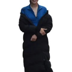 Gal Gadot The Runner 2026 Black Puffer Coat
