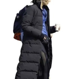 Gal Gadot The Runner 2026 Black Puffer Coat