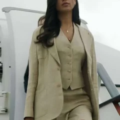In the Grey 2026 Eiza González Beige Blazer